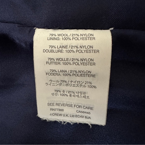 J. Crew Royal Blue Majesty Stadium Cloth Nello Gori Wool Peacoat Coat Women’s 00 - Picture 11 of 16